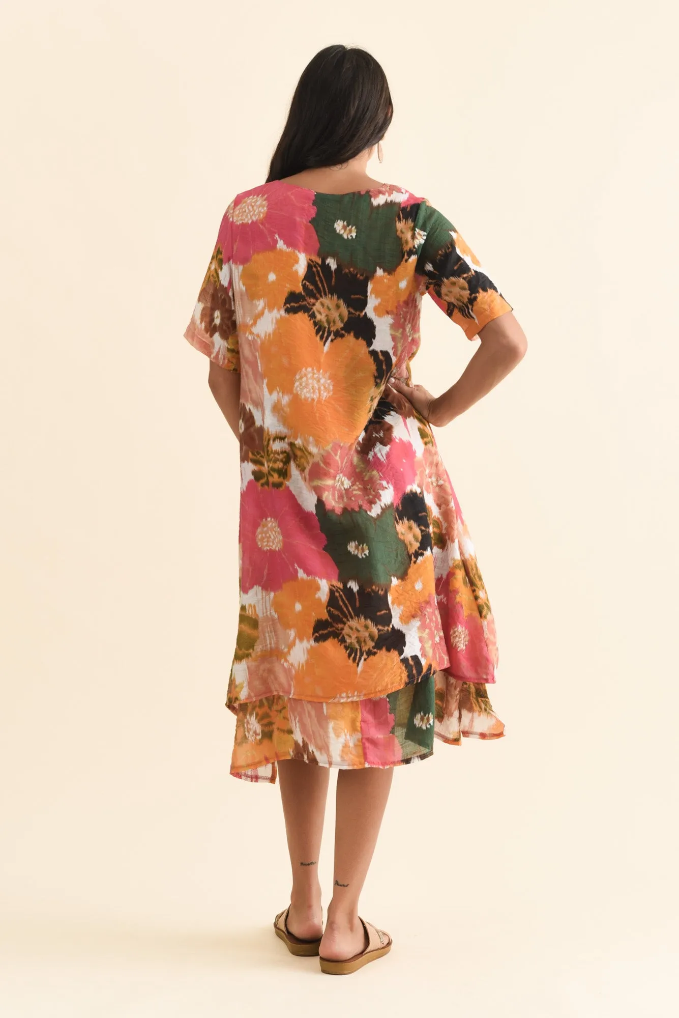 Nala Pink Flower Layers Dress sold by Blue Bungalow product image thumbnail 4