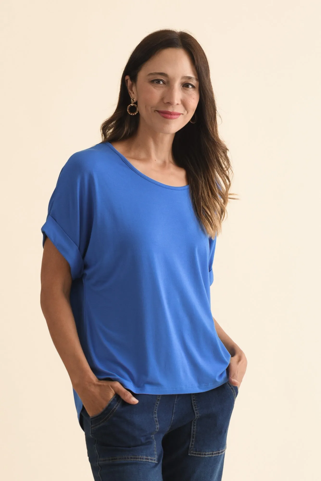 Talullah Blue Bamboo Top sold by Blue Bungalow