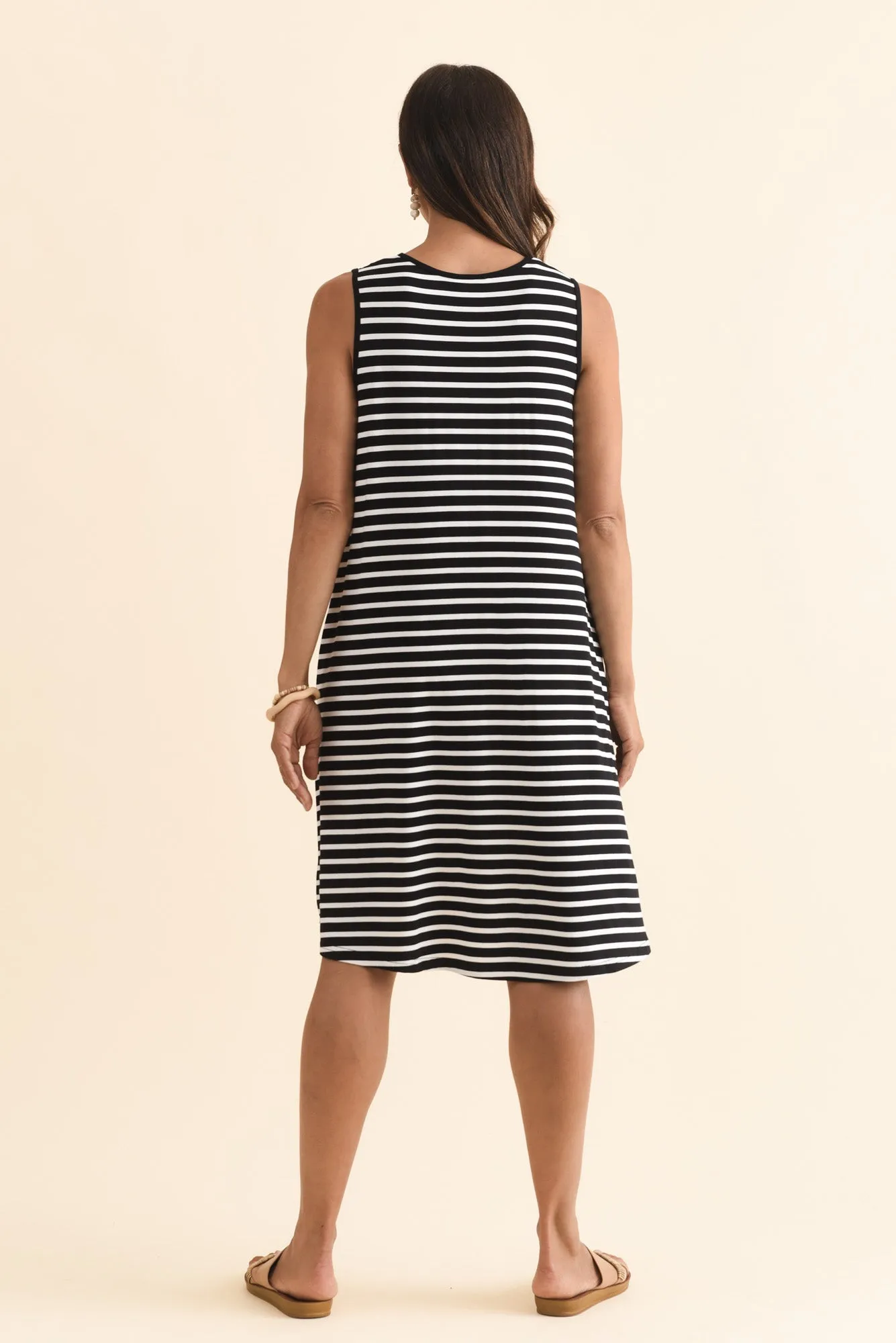 Romilda Black Stripe Bamboo Tank Dress sold by Blue Bungalow product image thumbnail 4