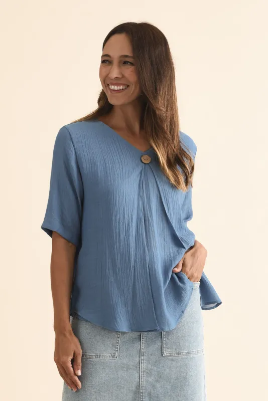 Yasmin Steel Layered Button Top sold by Blue Bungalow