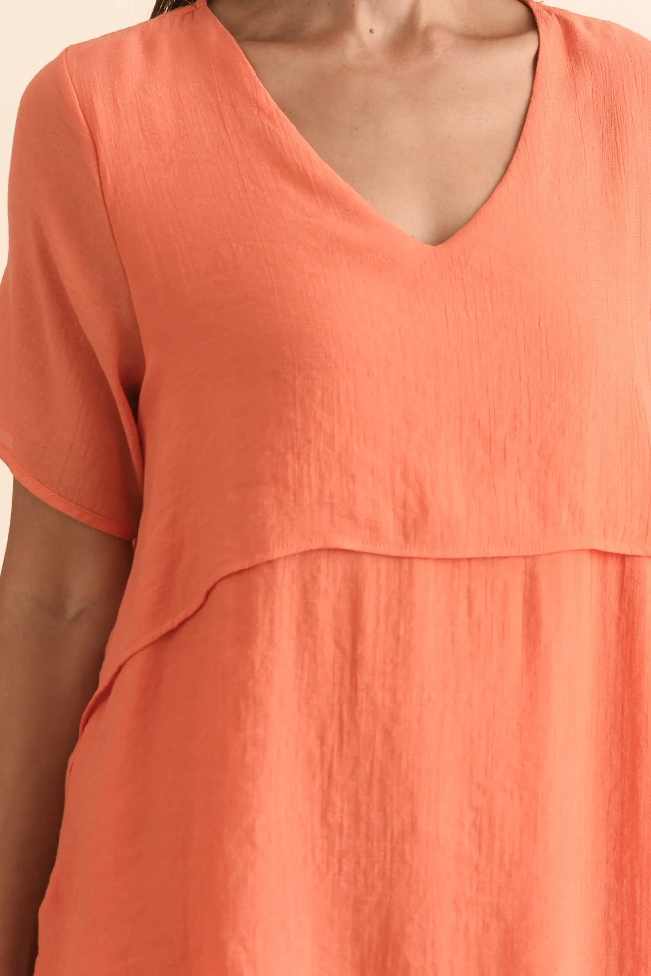 Alvina Orange Layered Tunic Top sold by Blue Bungalow product image thumbnail 5