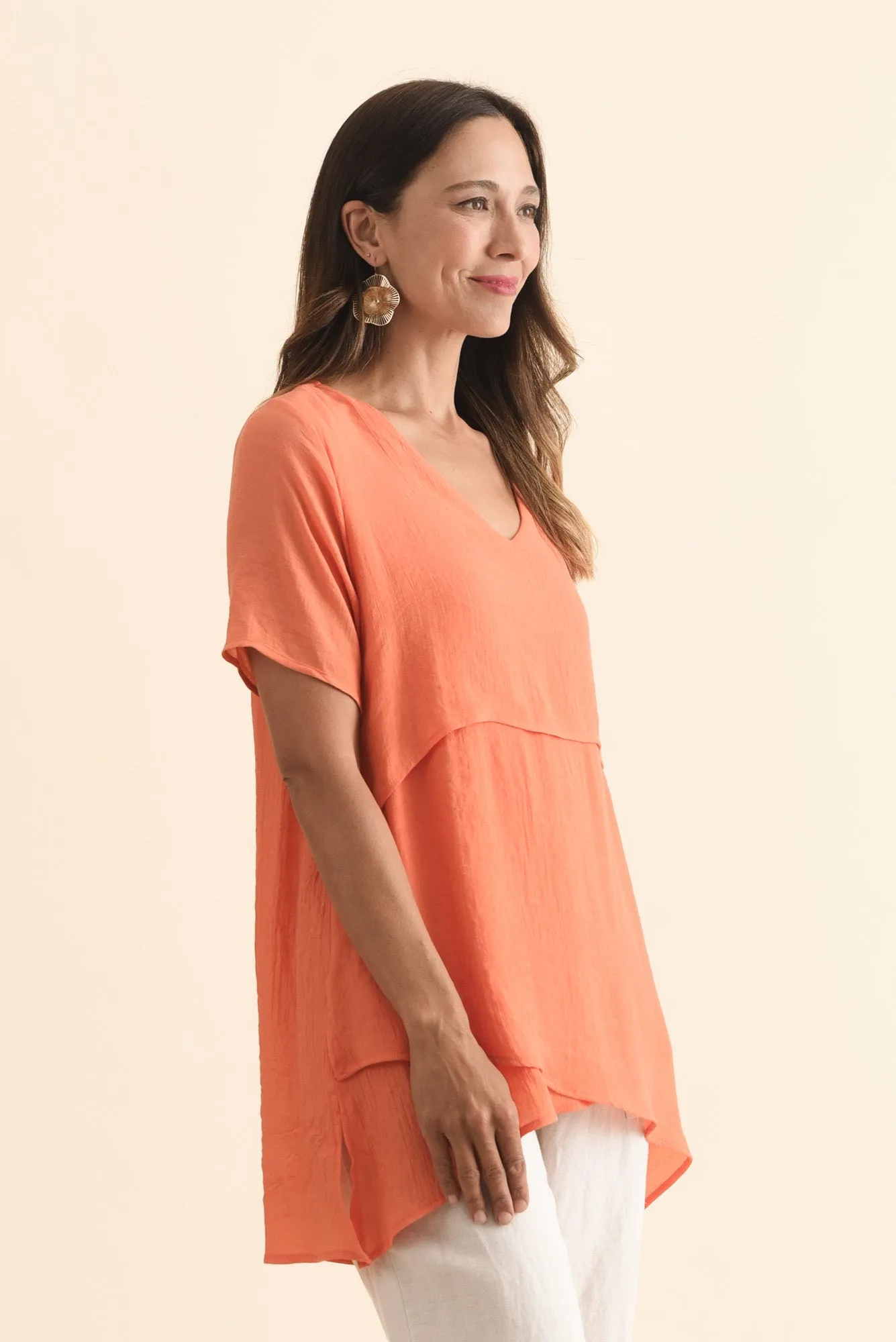 Alvina Orange Layered Tunic Top sold by Blue Bungalow product image thumbnail 3