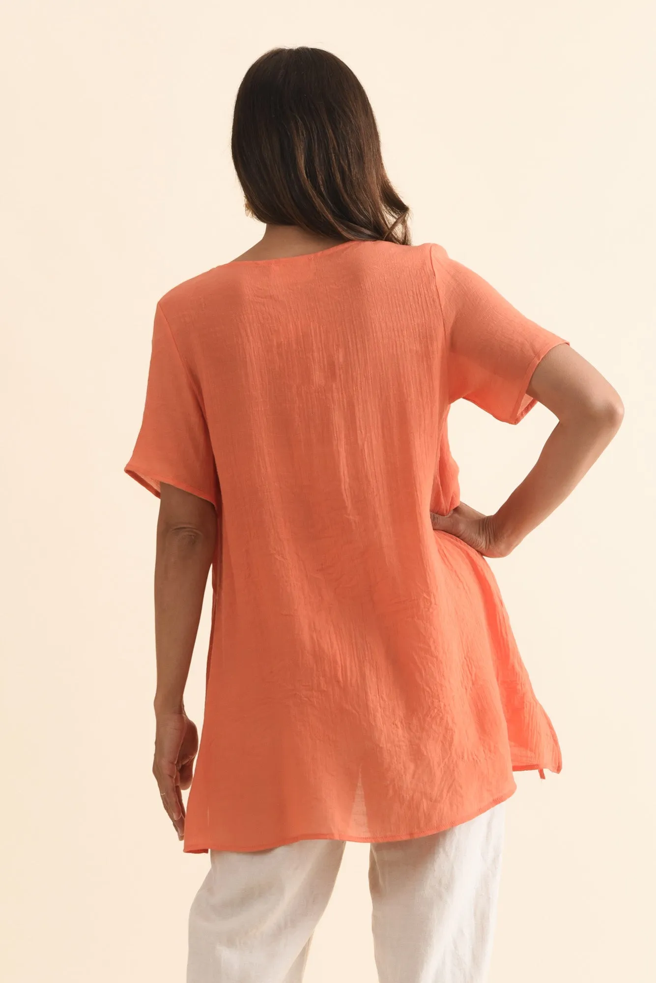 Alvina Orange Layered Tunic Top sold by Blue Bungalow product image thumbnail 4