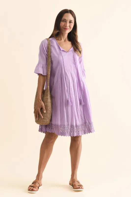 Cayman Lilac Cotton Tunic Dress sold by Blue Bungalow