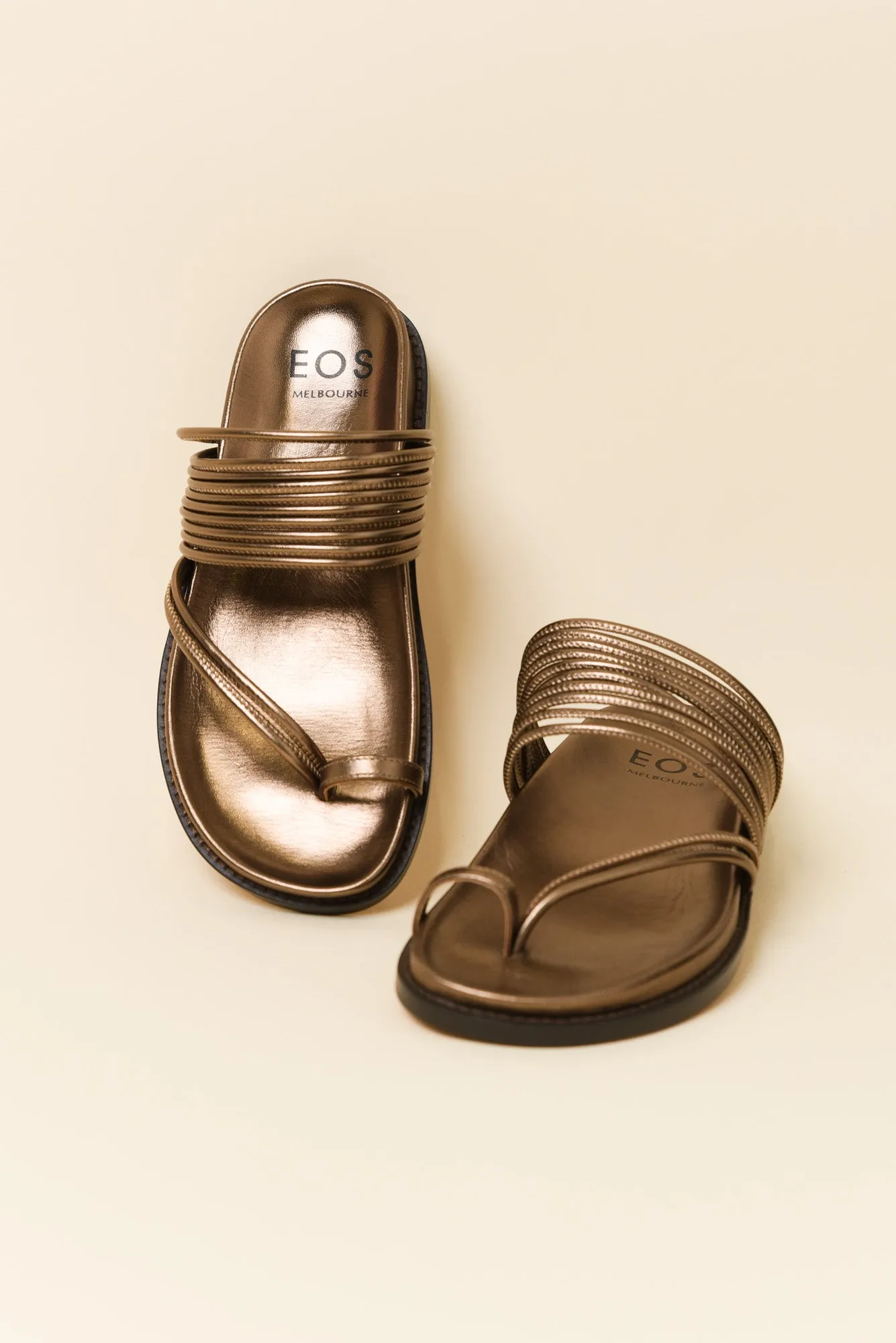 Carmelle Bronze Leather Strappy Slide sold by Blue Bungalow product image thumbnail 2