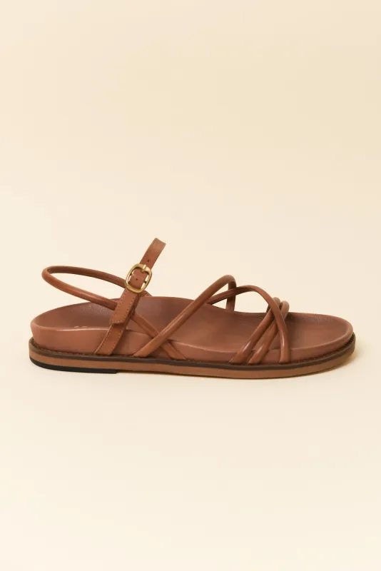 Carmina Brandy Leather Strappy Sandal sold by Blue Bungalow