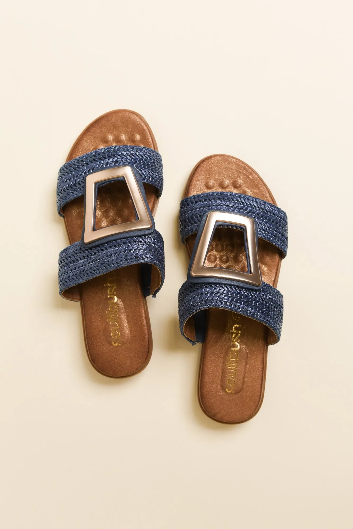 Kimberley Blue Raffia Buckle Slide sold by Blue Bungalow product image thumbnail 4