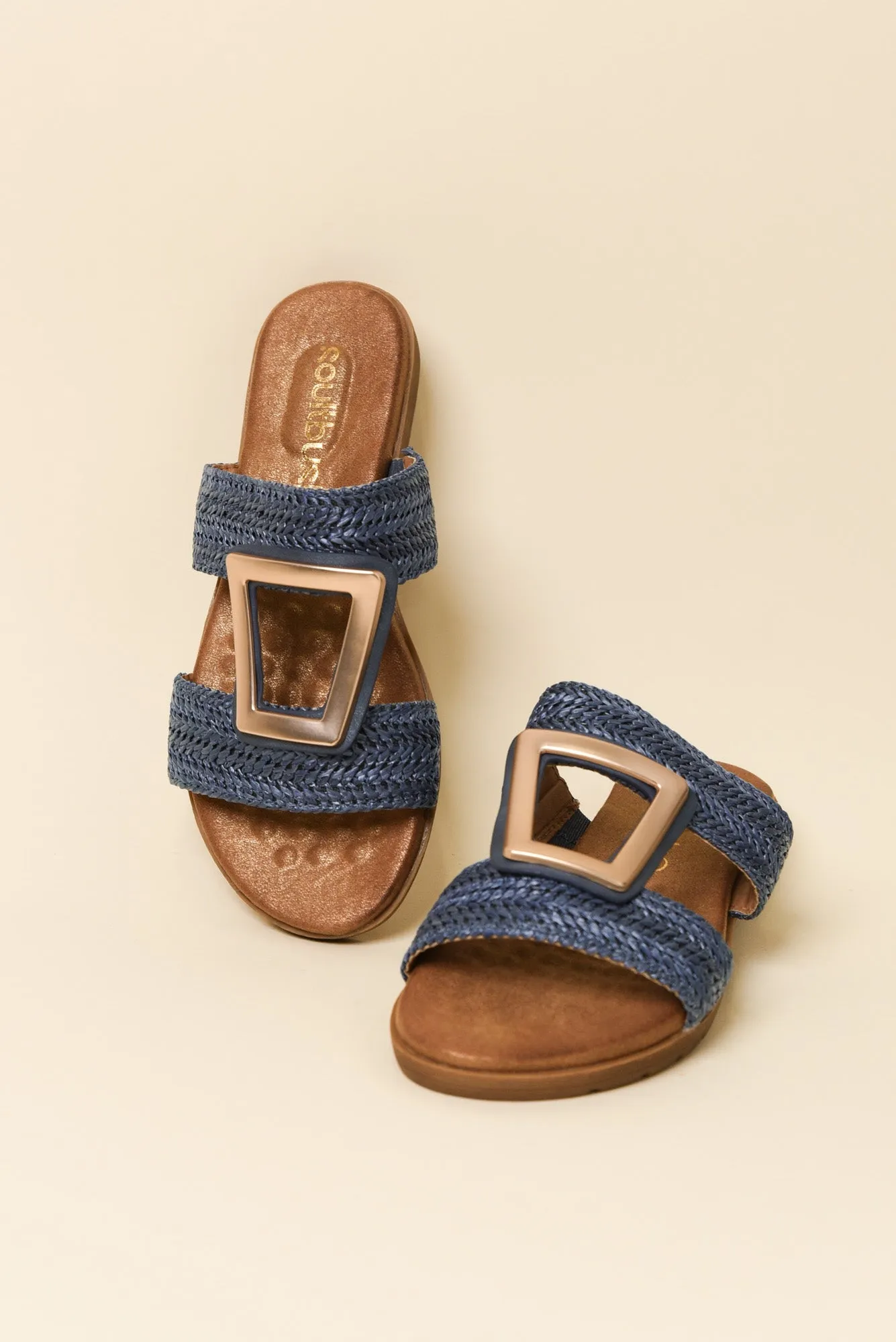 Kimberley Blue Raffia Buckle Slide sold by Blue Bungalow product image thumbnail 2