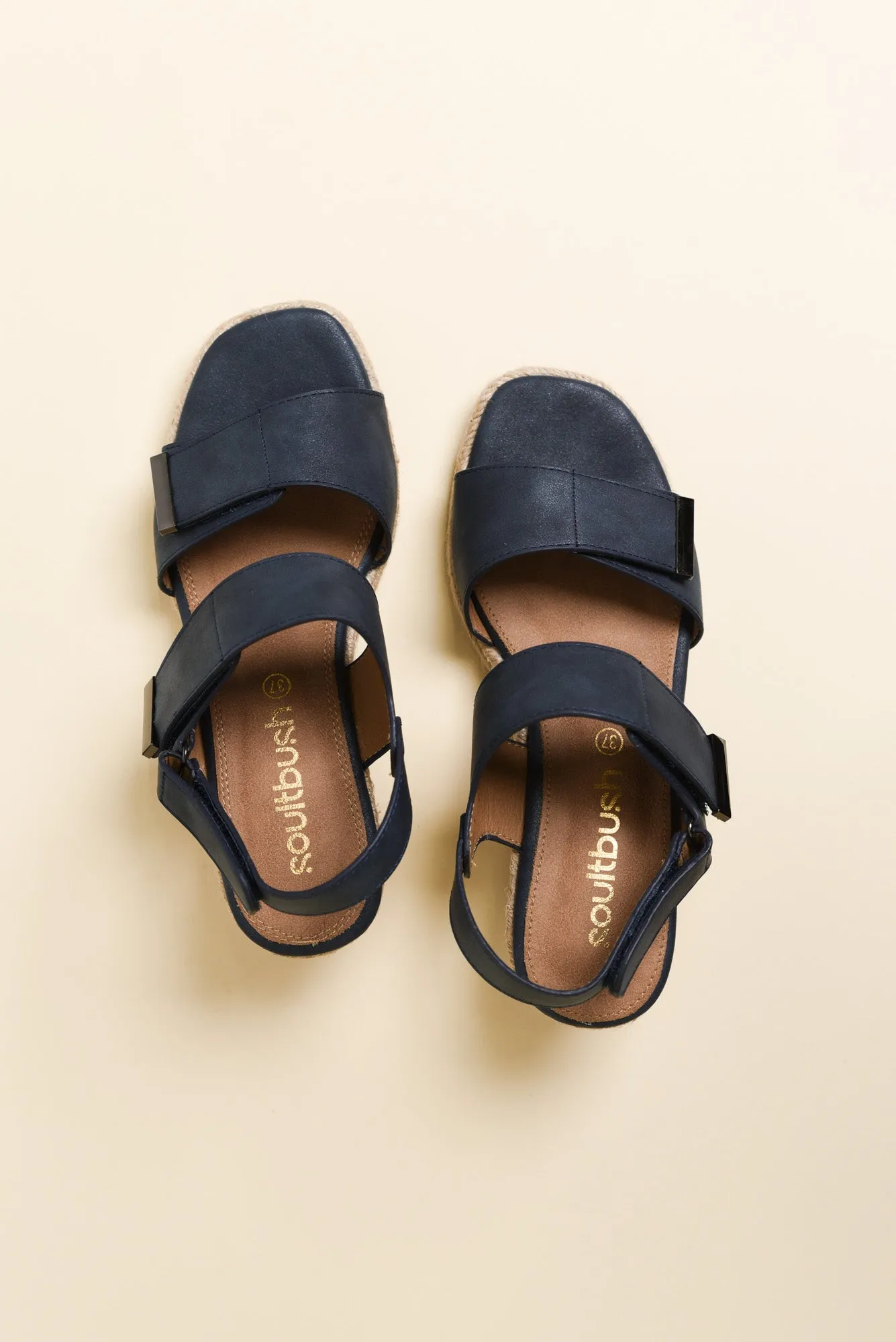 Teach Navy Espadrille Velcro Wedge sold by Blue Bungalow product image thumbnail 4