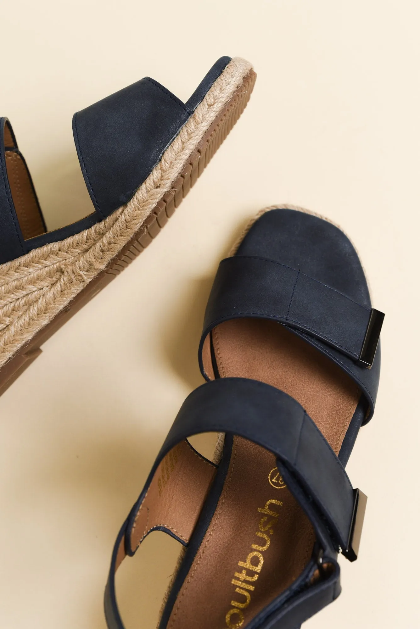 Teach Navy Espadrille Velcro Wedge sold by Blue Bungalow product image thumbnail 3