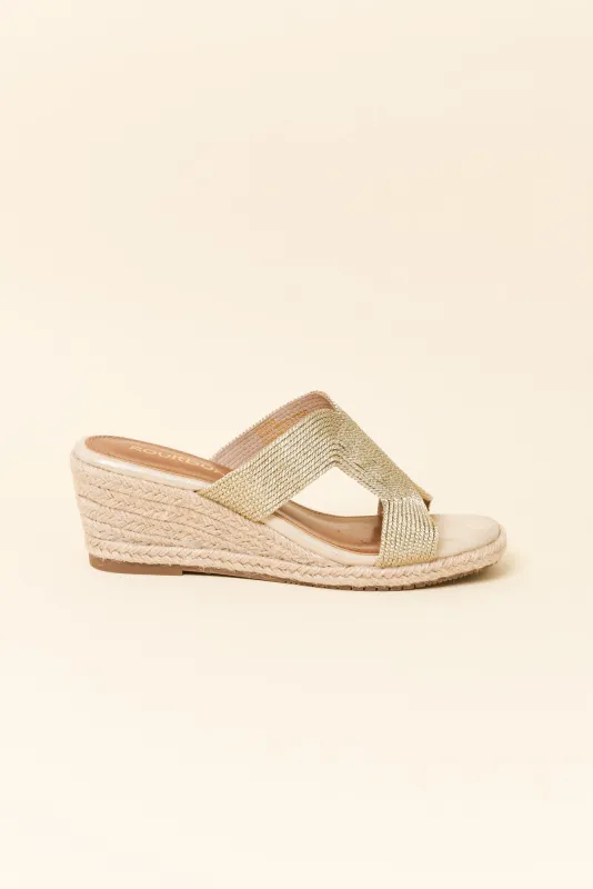 Talent Gold Espadrille Wedge sold by Blue Bungalow