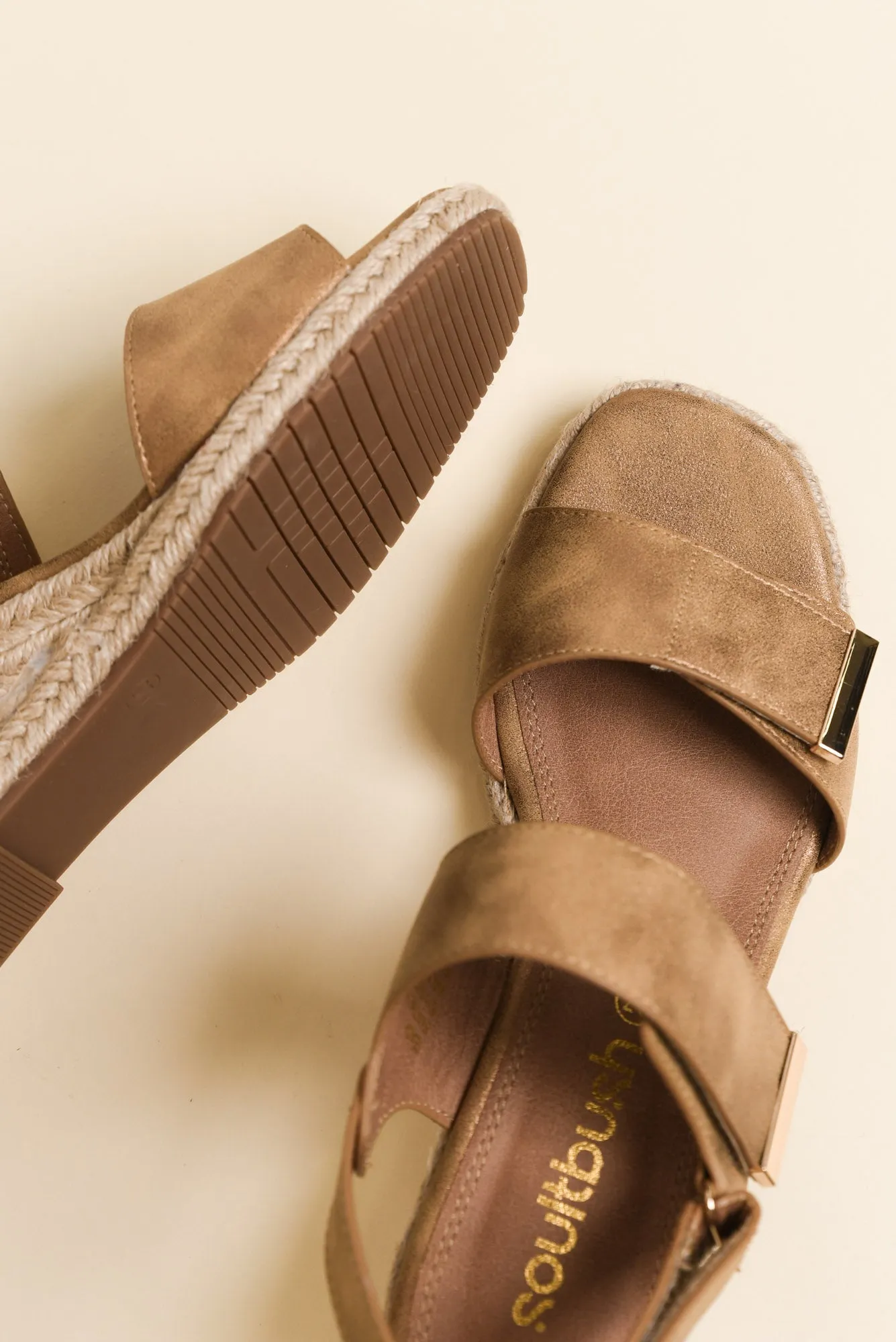 Teach Tan Espadrille Velcro Wedge sold by Blue Bungalow product image thumbnail 3
