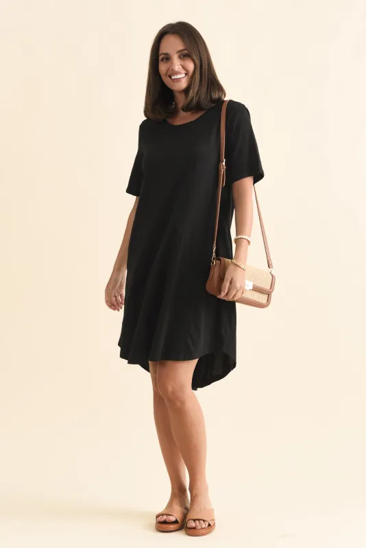 Florida Black Cotton Tee Dress sold by Blue Bungalow