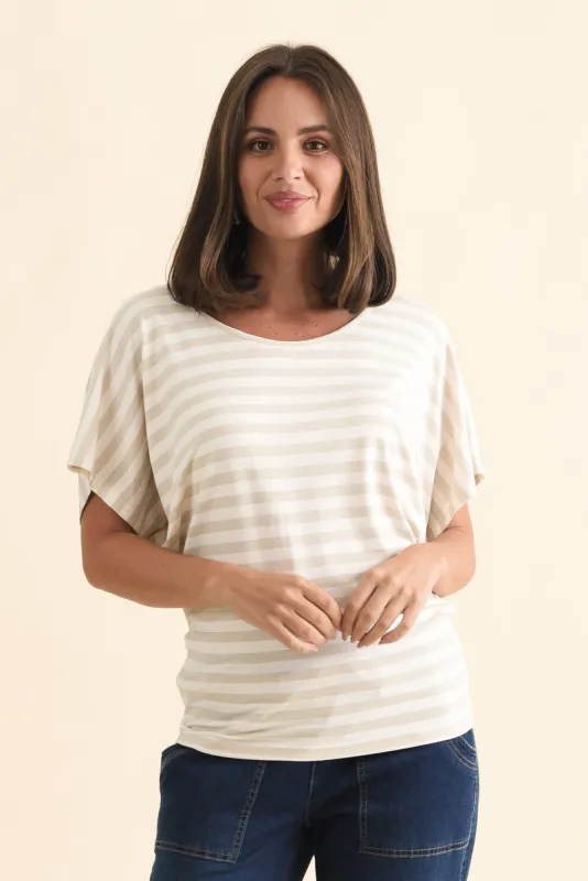 Gold Stripe Maui Tee sold by Blue Bungalow
