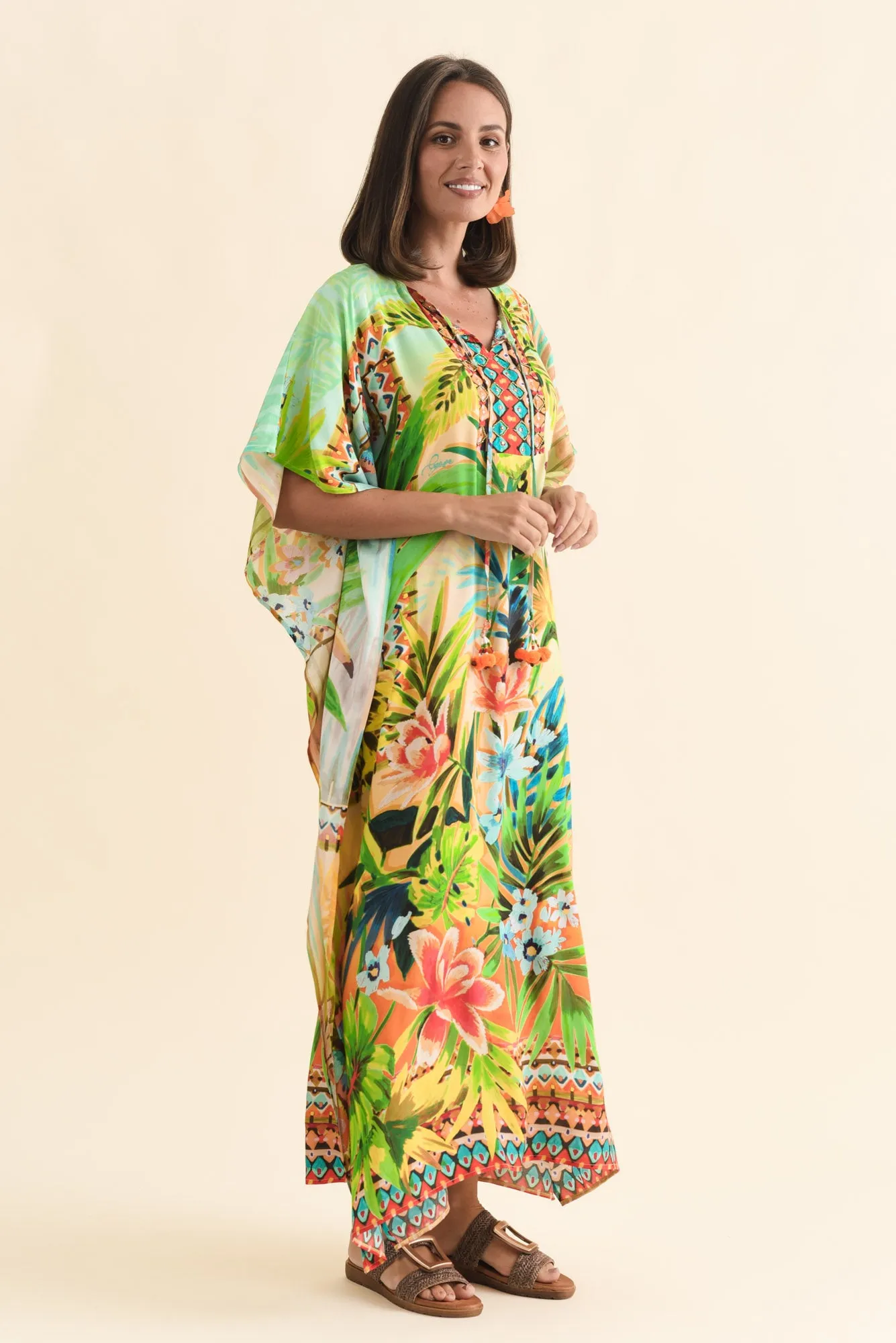 Alohi Green Tropical Kaftan sold by Blue Bungalow product image thumbnail 3