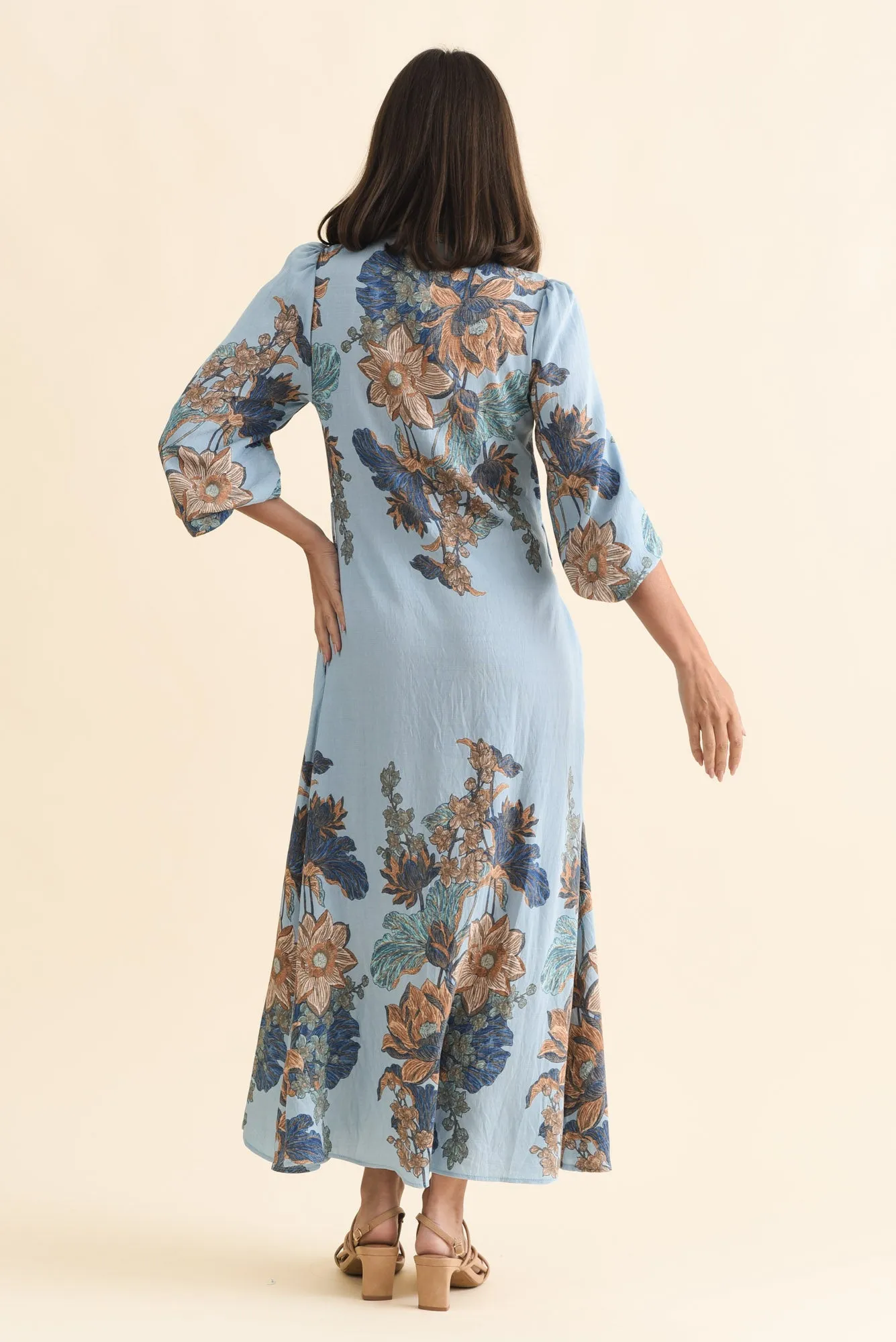 Calia Blue Floral Shirt Dress sold by Blue Bungalow product image thumbnail 4