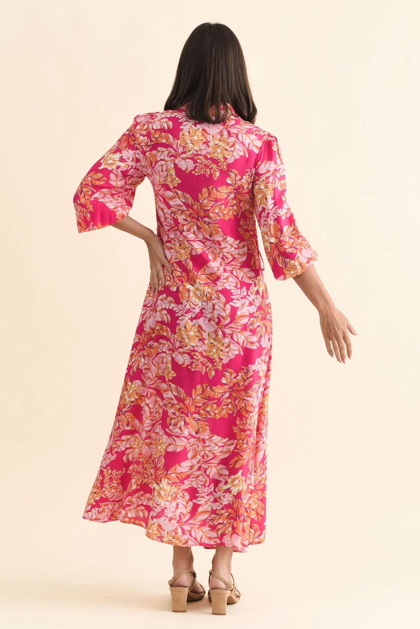 Ciera Pink Floral Shirt Dress sold by Blue Bungalow product image thumbnail 5
