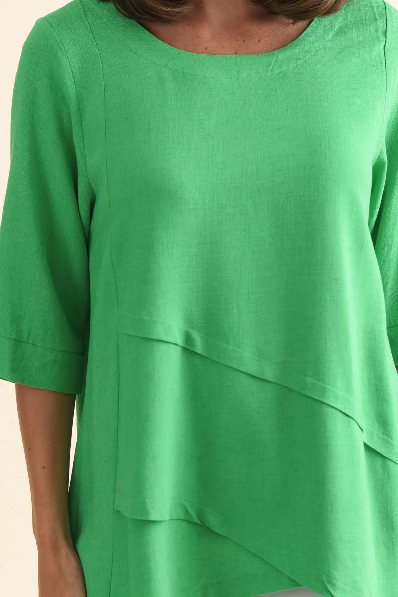 Anya Lime Green Linen Cotton Top sold by Blue Bungalow product image thumbnail 5