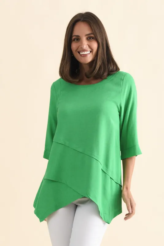 Anya Lime Green Linen Cotton Top sold by Blue Bungalow