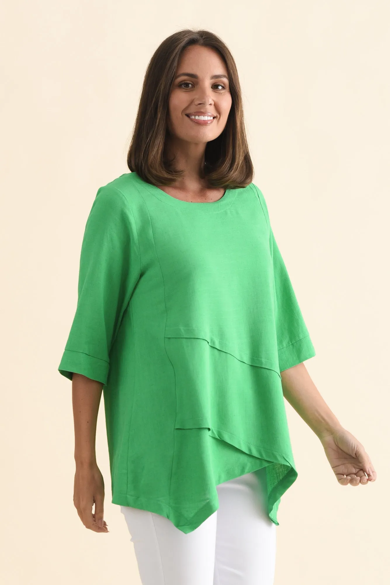 Anya Lime Green Linen Cotton Top sold by Blue Bungalow product image thumbnail 3
