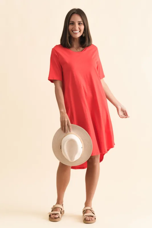 Florida Red Cotton Tee Dress sold by Blue Bungalow