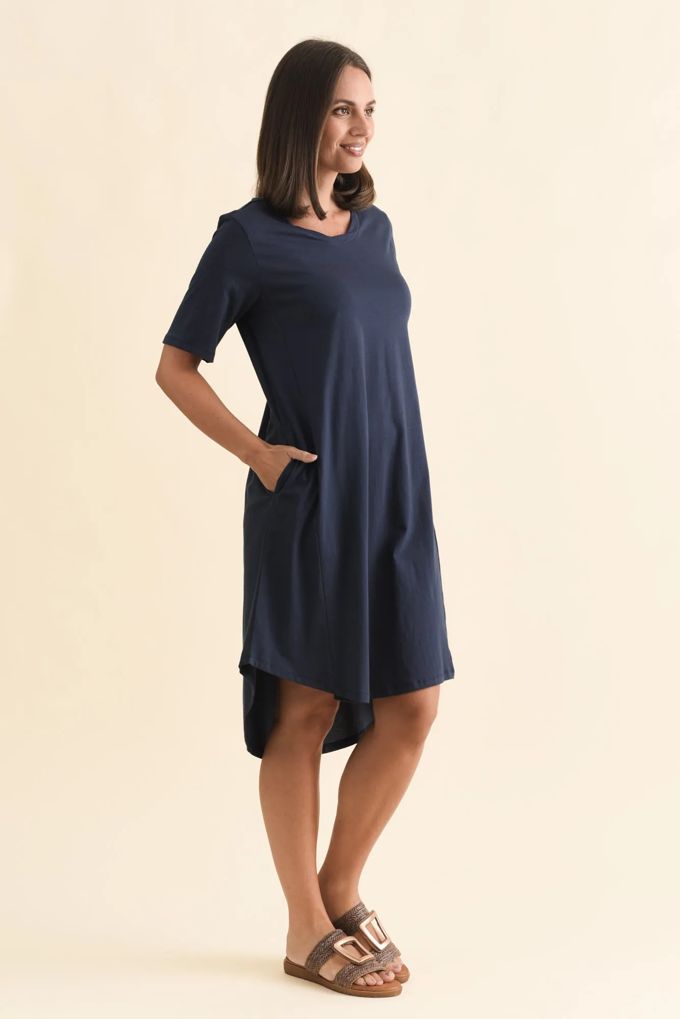 Florida Navy Cotton Tee Dress sold by Blue Bungalow product image thumbnail 3