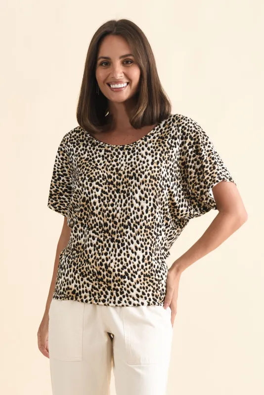 Brown Cheetah Maui Tee sold by Blue Bungalow