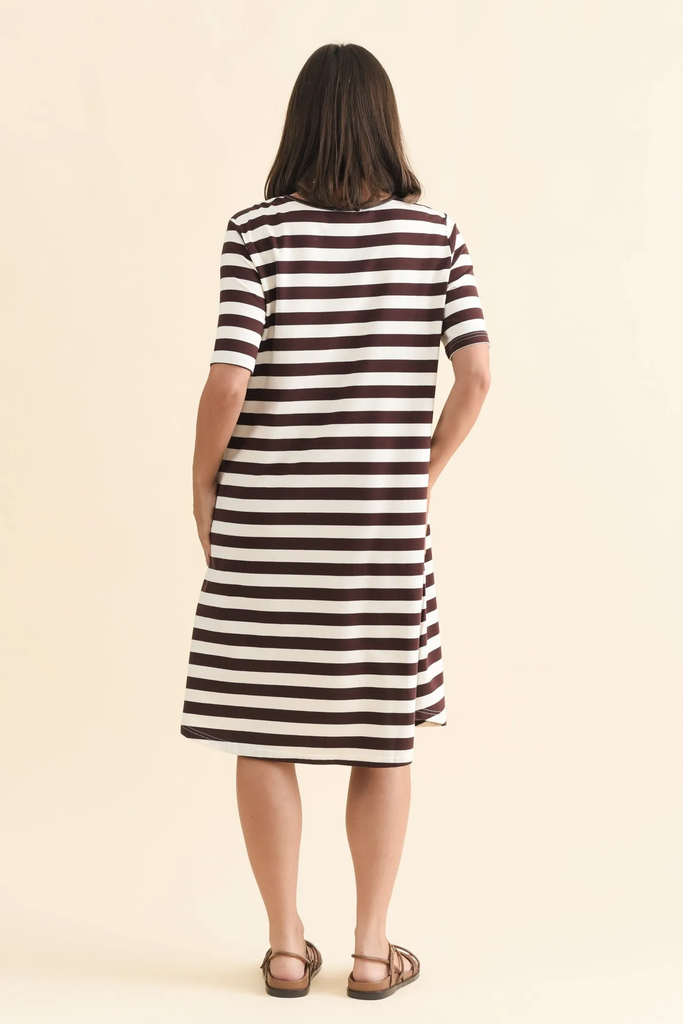 Eloise Brown Stripe Cotton Tee Dress sold by Blue Bungalow product image thumbnail 4
