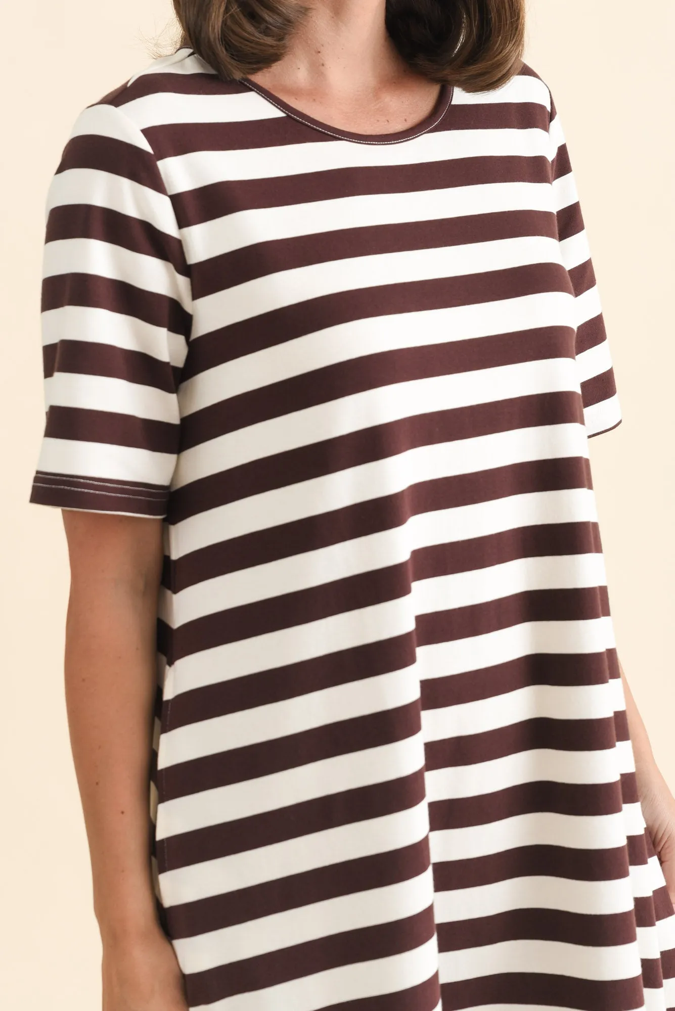 Eloise Brown Stripe Cotton Tee Dress sold by Blue Bungalow product image thumbnail 5