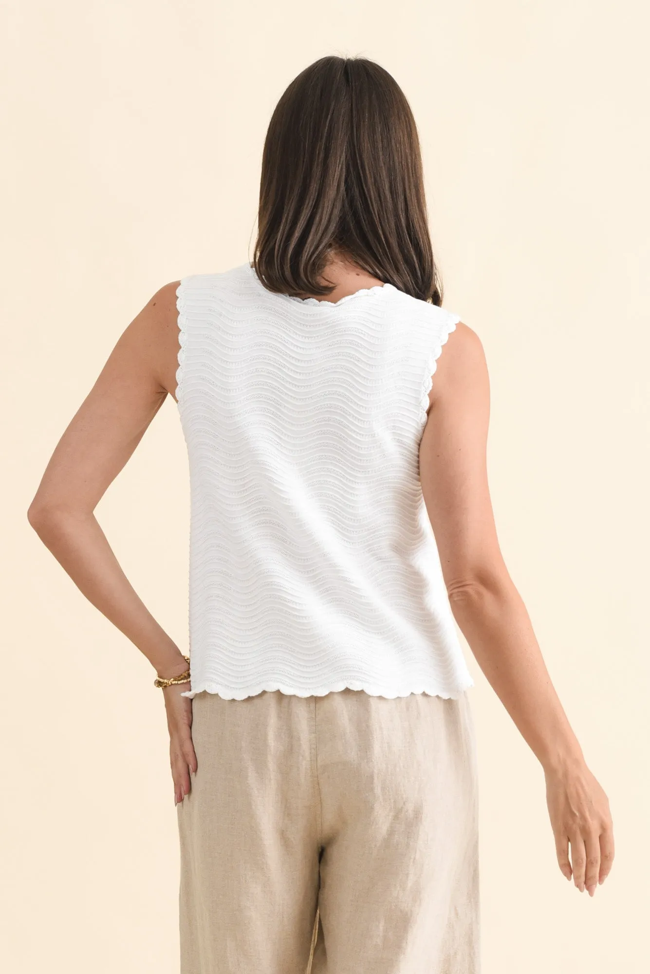 Aviva White Stripe Cotton Knit Tank sold by Blue Bungalow product image thumbnail 4