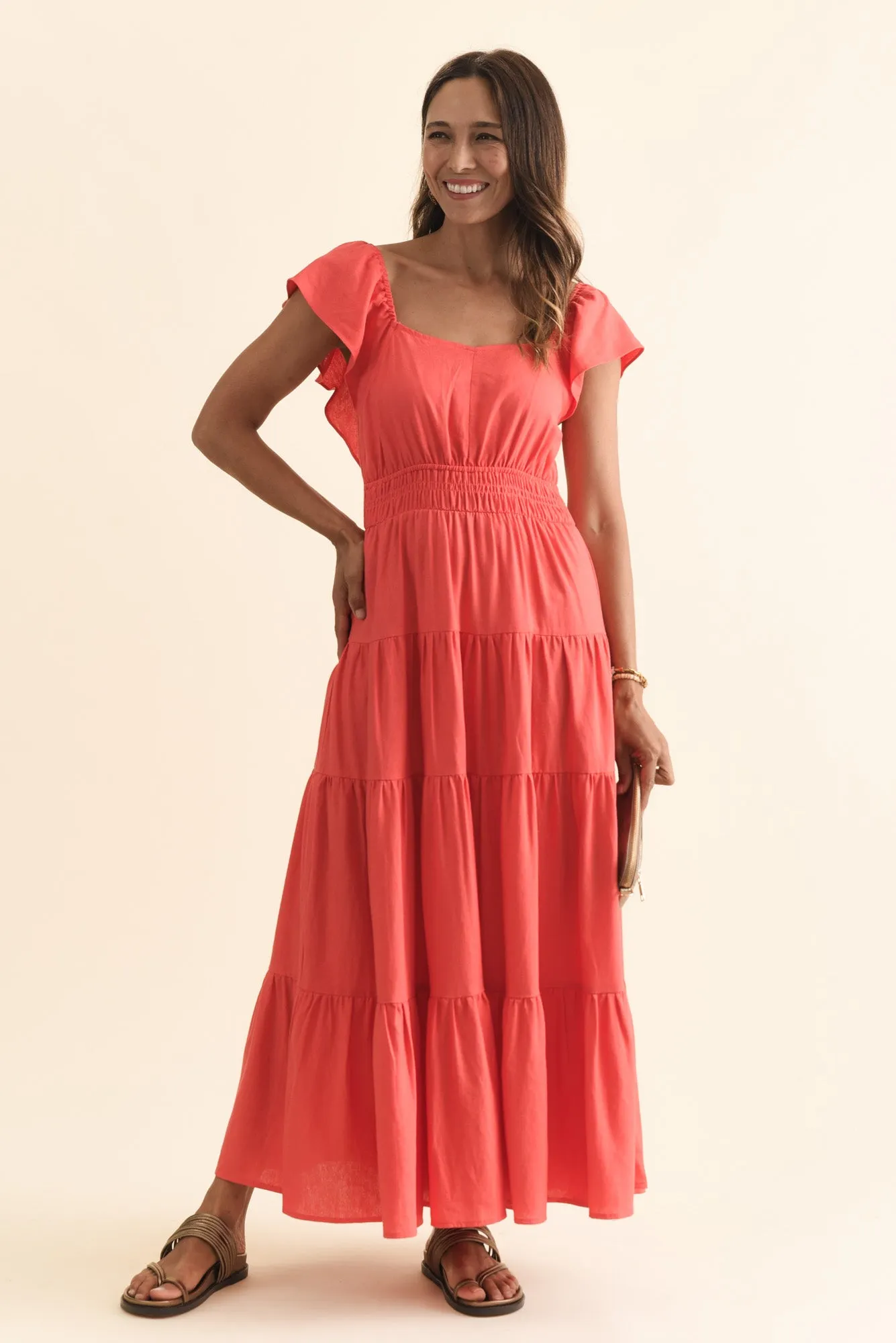 Sadie Red Tier Maxi Dress sold by Blue Bungalow product image thumbnail 2