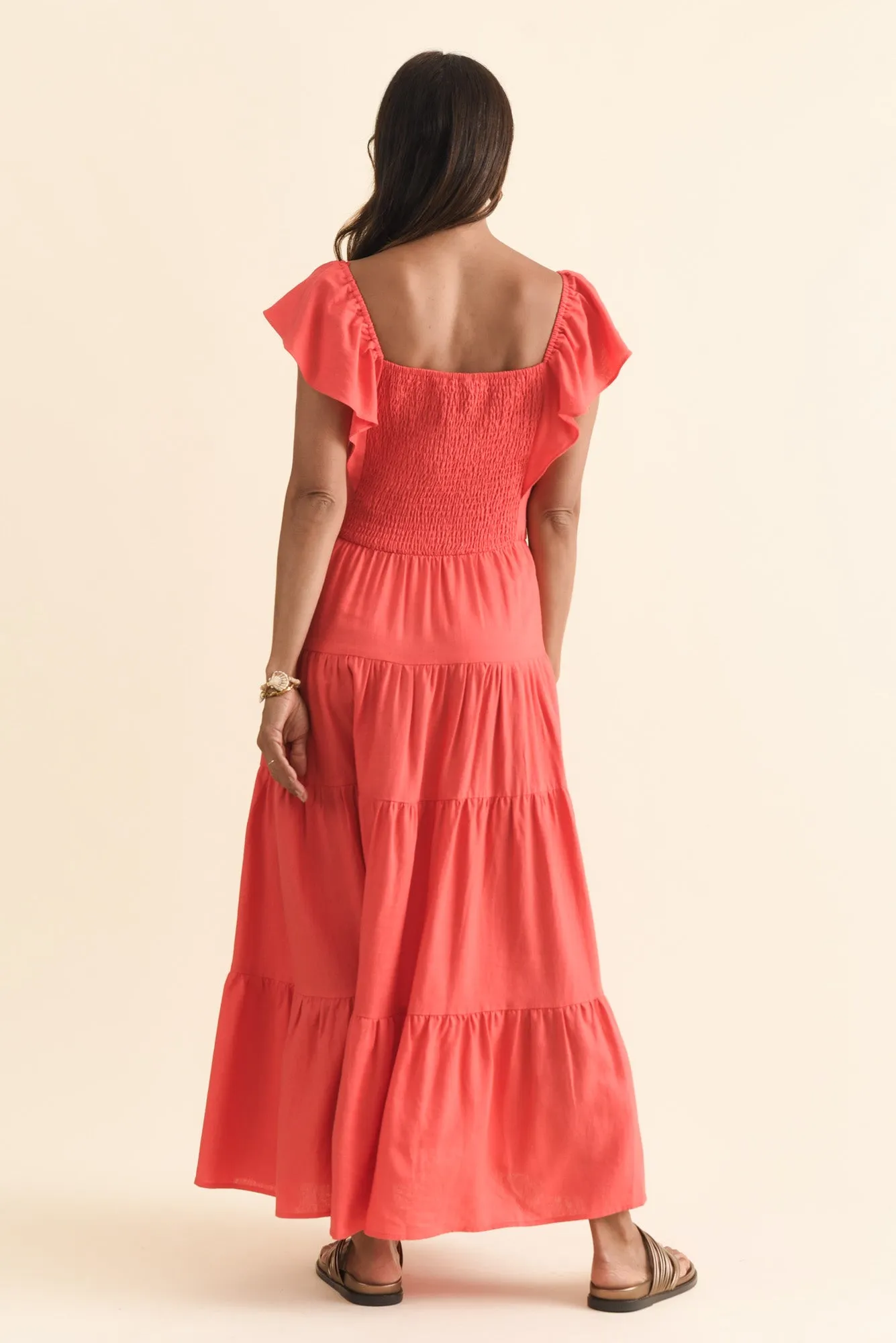 Sadie Red Tier Maxi Dress sold by Blue Bungalow product image thumbnail 4