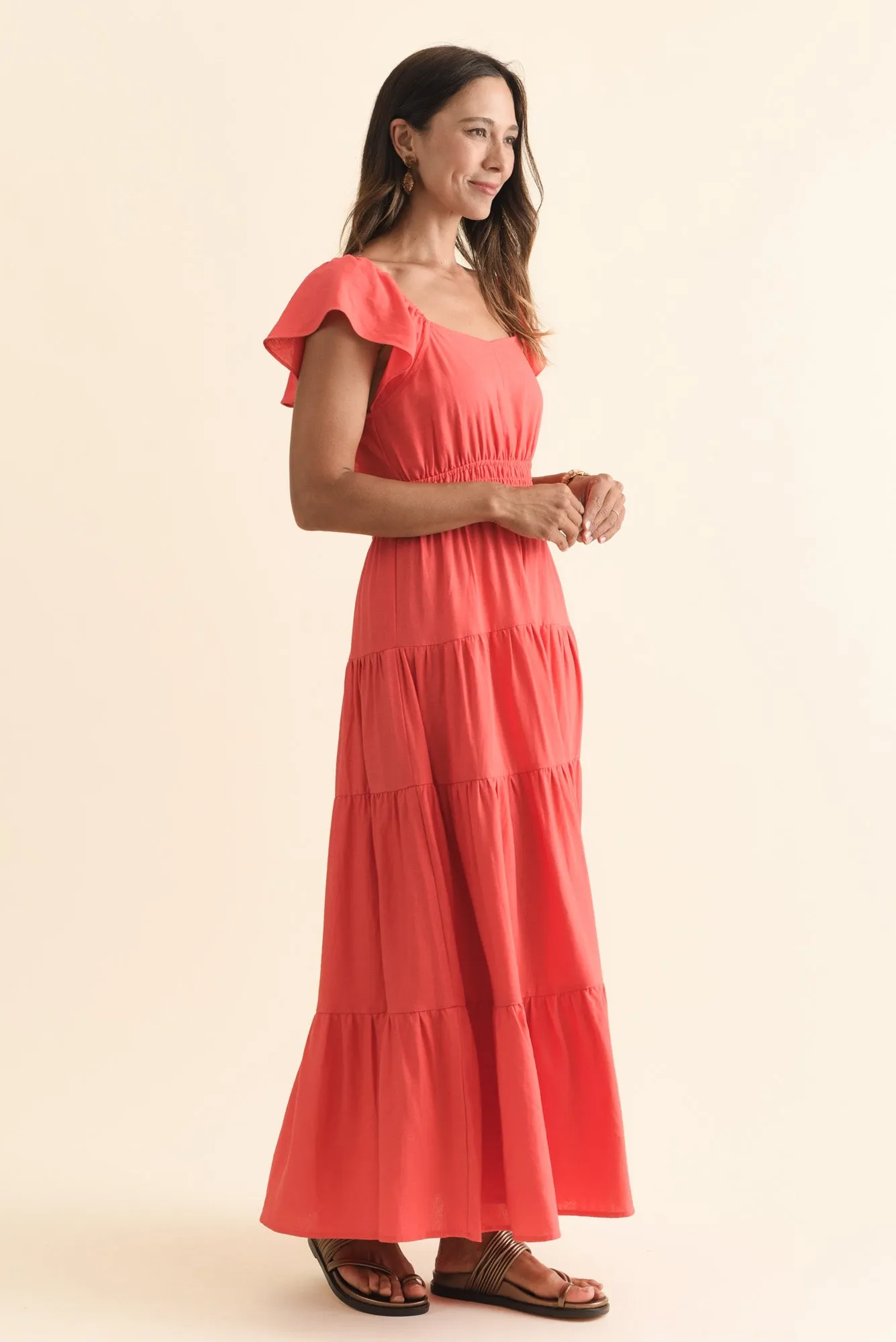 Sadie Red Tier Maxi Dress sold by Blue Bungalow product image thumbnail 3