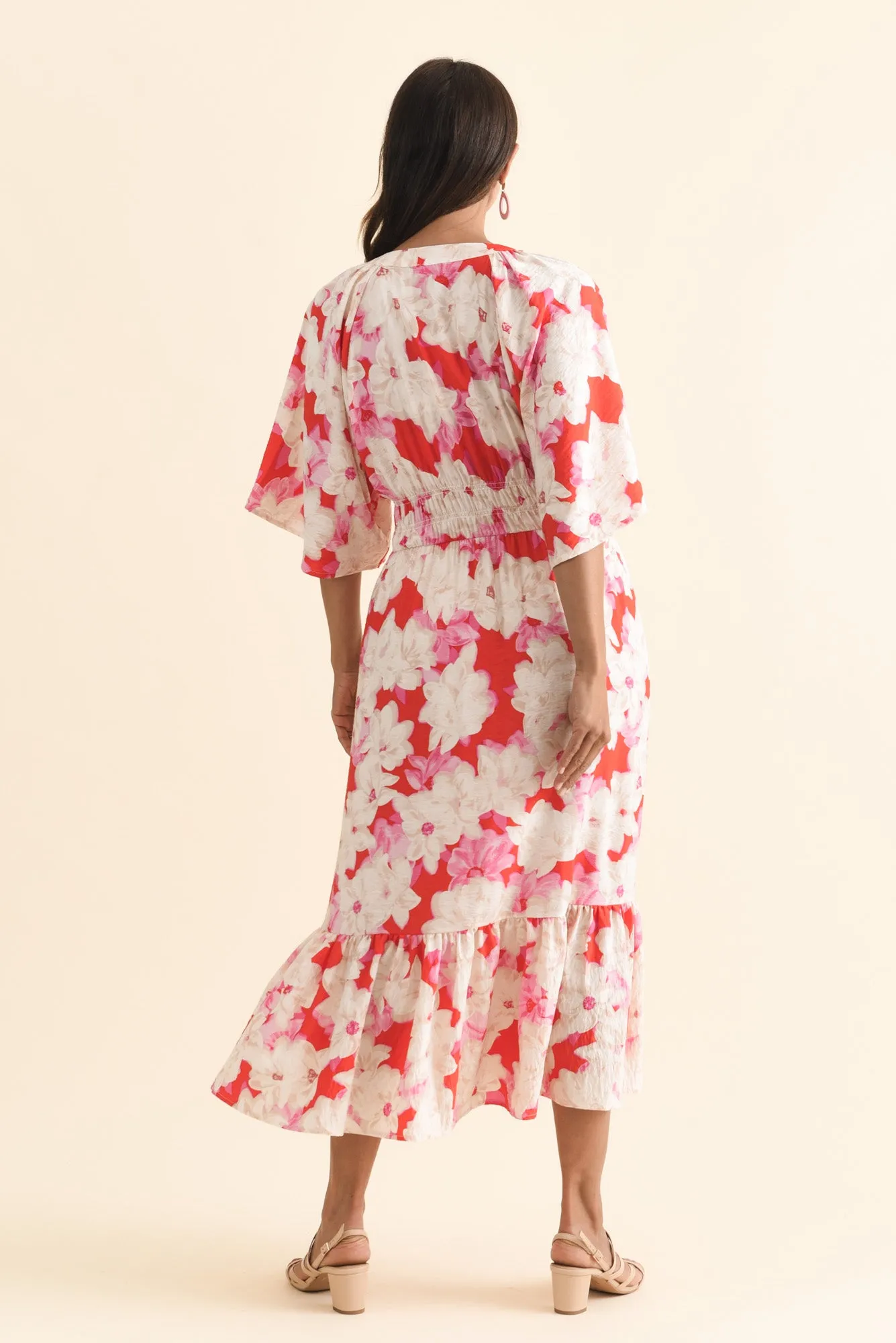 Moxie Red Floral Button Dress sold by Blue Bungalow product image thumbnail 4