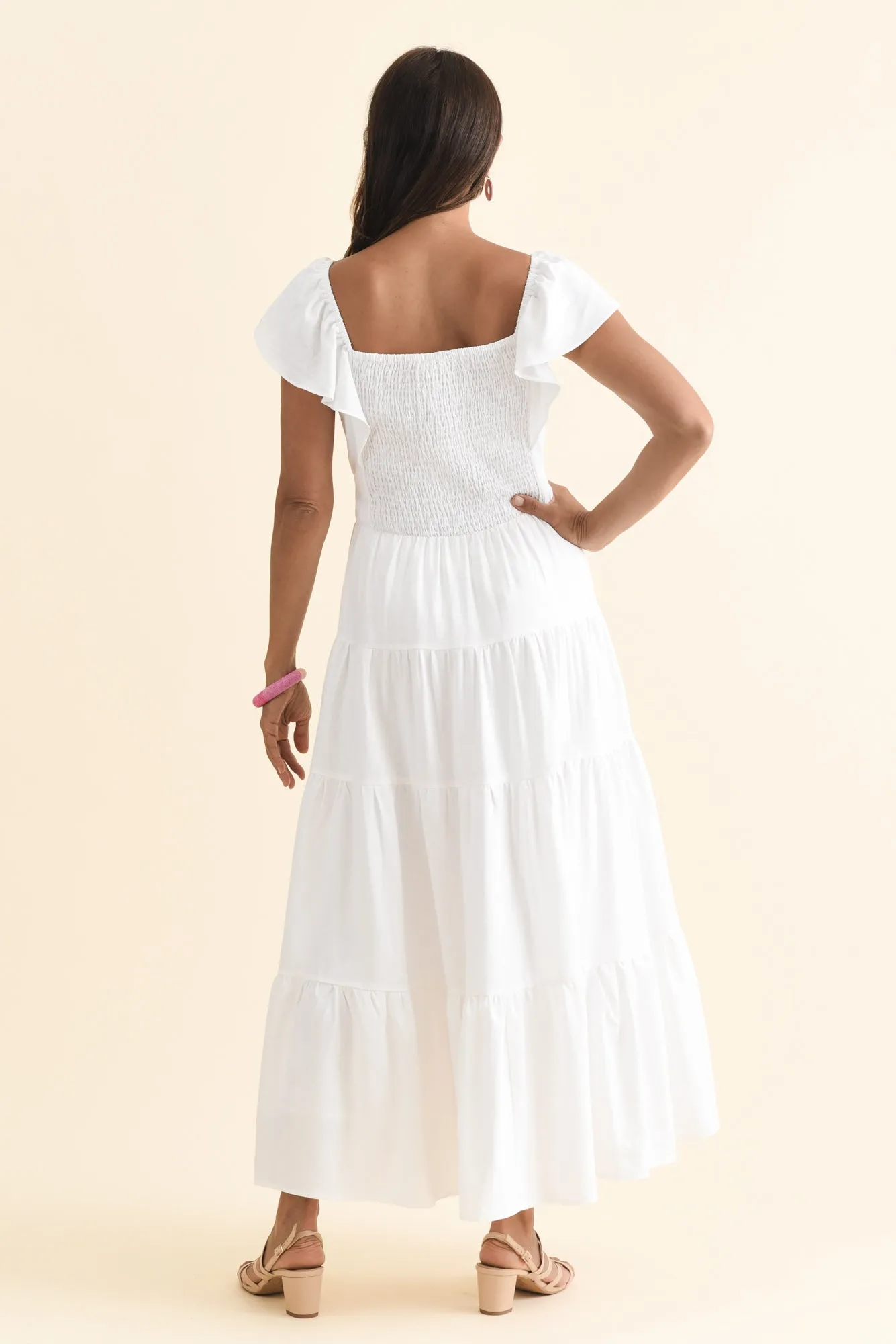 Sadie White Tier Maxi Dress sold by Blue Bungalow product image thumbnail 4