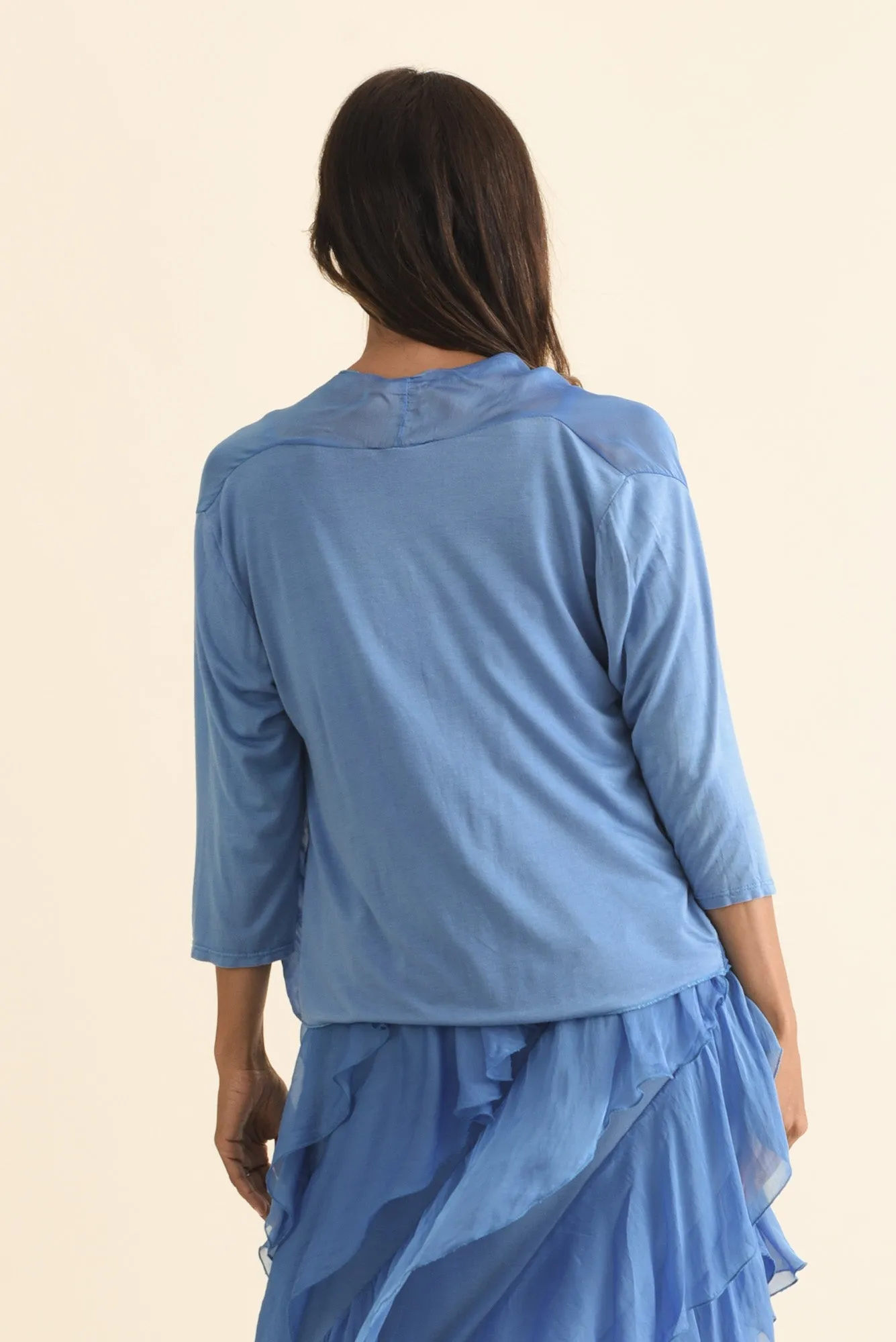 Gianetta Blue Silk Cardigan sold by Blue Bungalow product image thumbnail 4