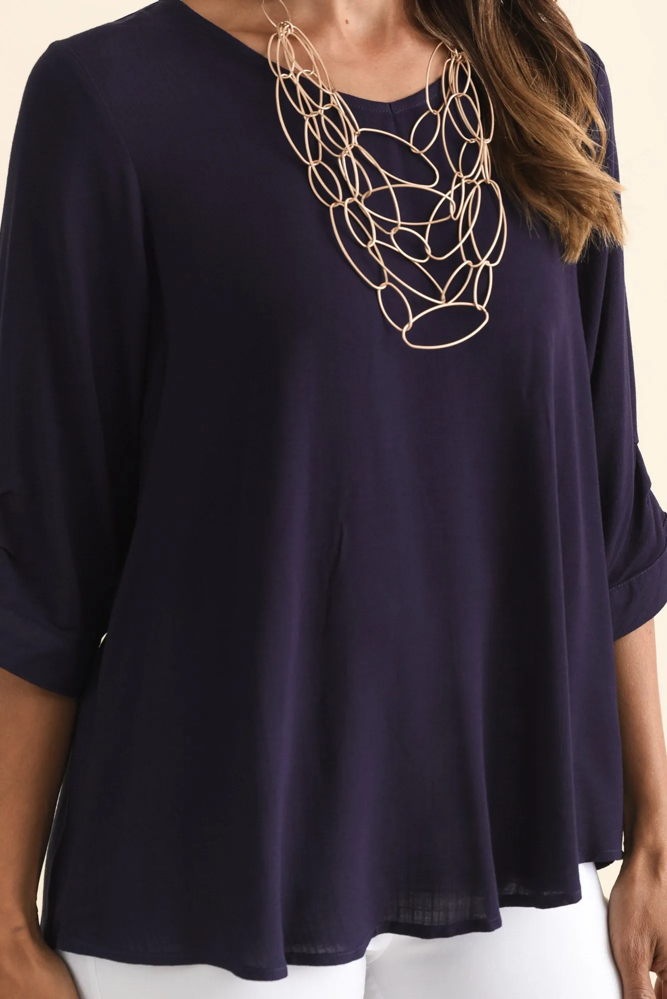 Gomez Dark Navy Button Top sold by Blue Bungalow product image thumbnail 5