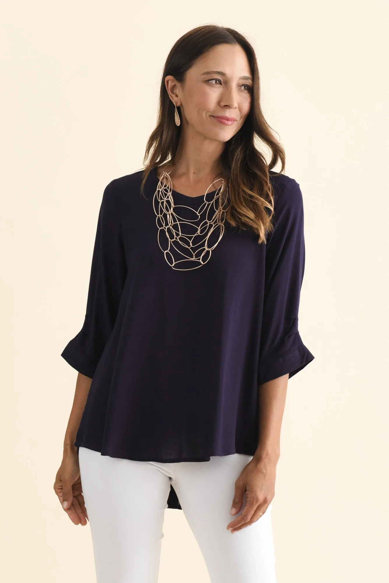 Gomez Dark Navy Button Top sold by Blue Bungalow