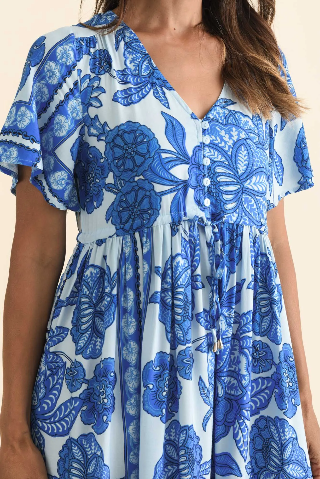 Patrice Blue Garden Frill Dress sold by Blue Bungalow product image thumbnail 5