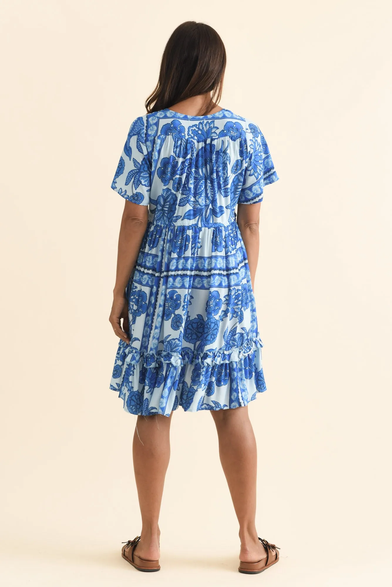 Patrice Blue Garden Frill Dress sold by Blue Bungalow product image thumbnail 4