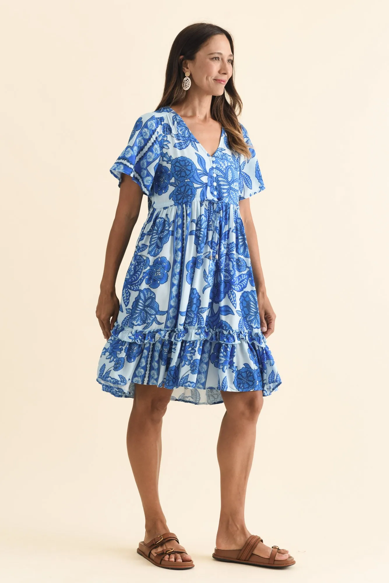 Patrice Blue Garden Frill Dress sold by Blue Bungalow product image thumbnail 3