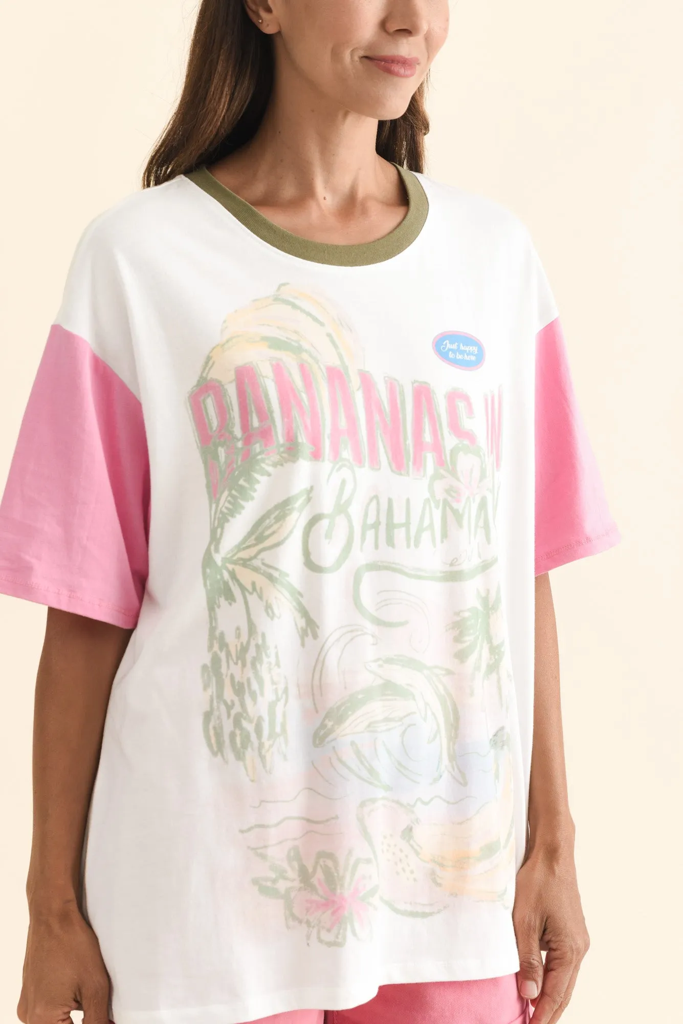 Bananas Bahamas White Cotton Tee sold by Blue Bungalow product image thumbnail 5