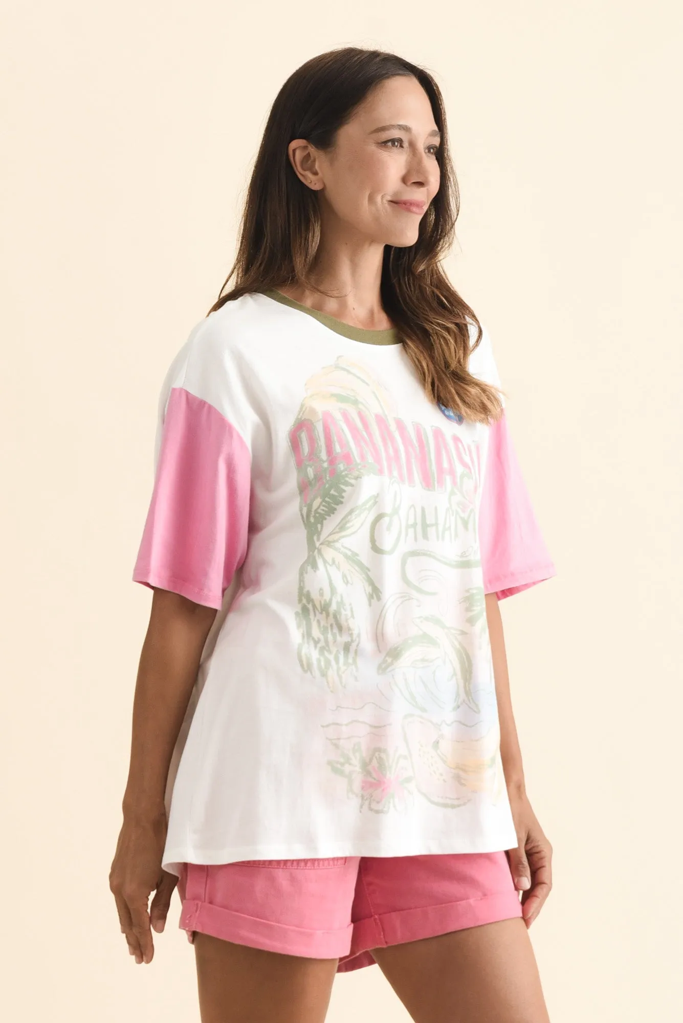 Bananas Bahamas White Cotton Tee sold by Blue Bungalow product image thumbnail 3