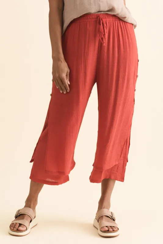 Watson Rust Cotton Blend Layered Pants sold by Blue Bungalow