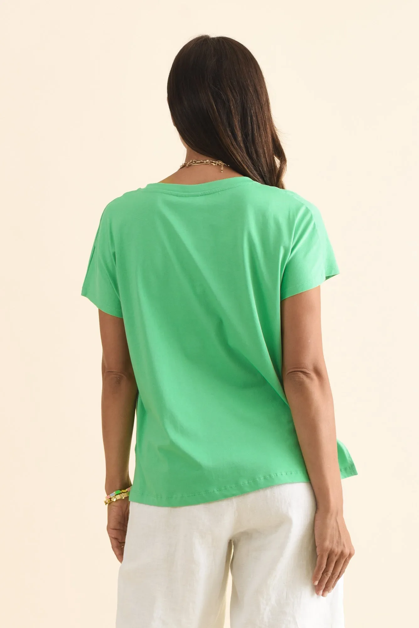 Abbi Green Cotton Tee sold by Blue Bungalow product image thumbnail 4