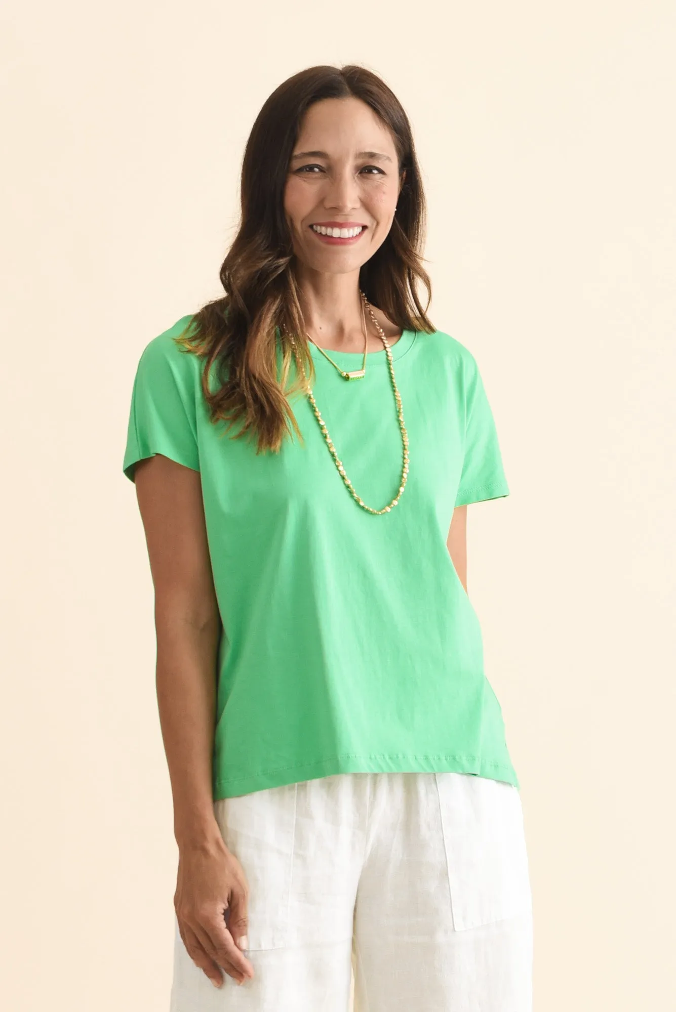 Abbi Green Cotton Tee sold by Blue Bungalow