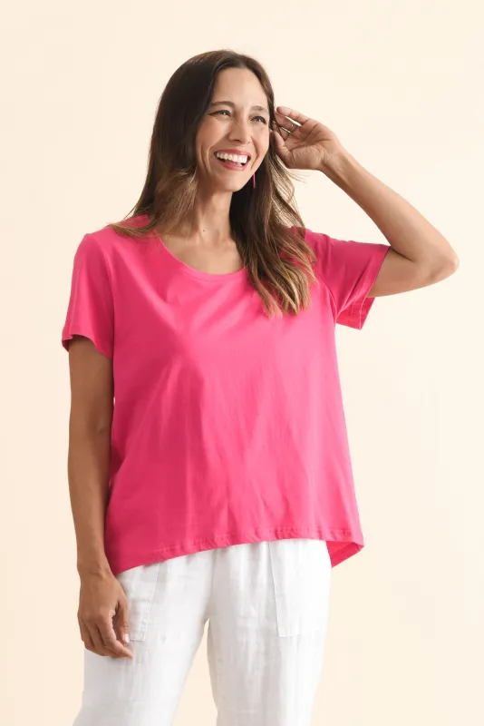 Beau Hot Pink Cotton Tee sold by Blue Bungalow