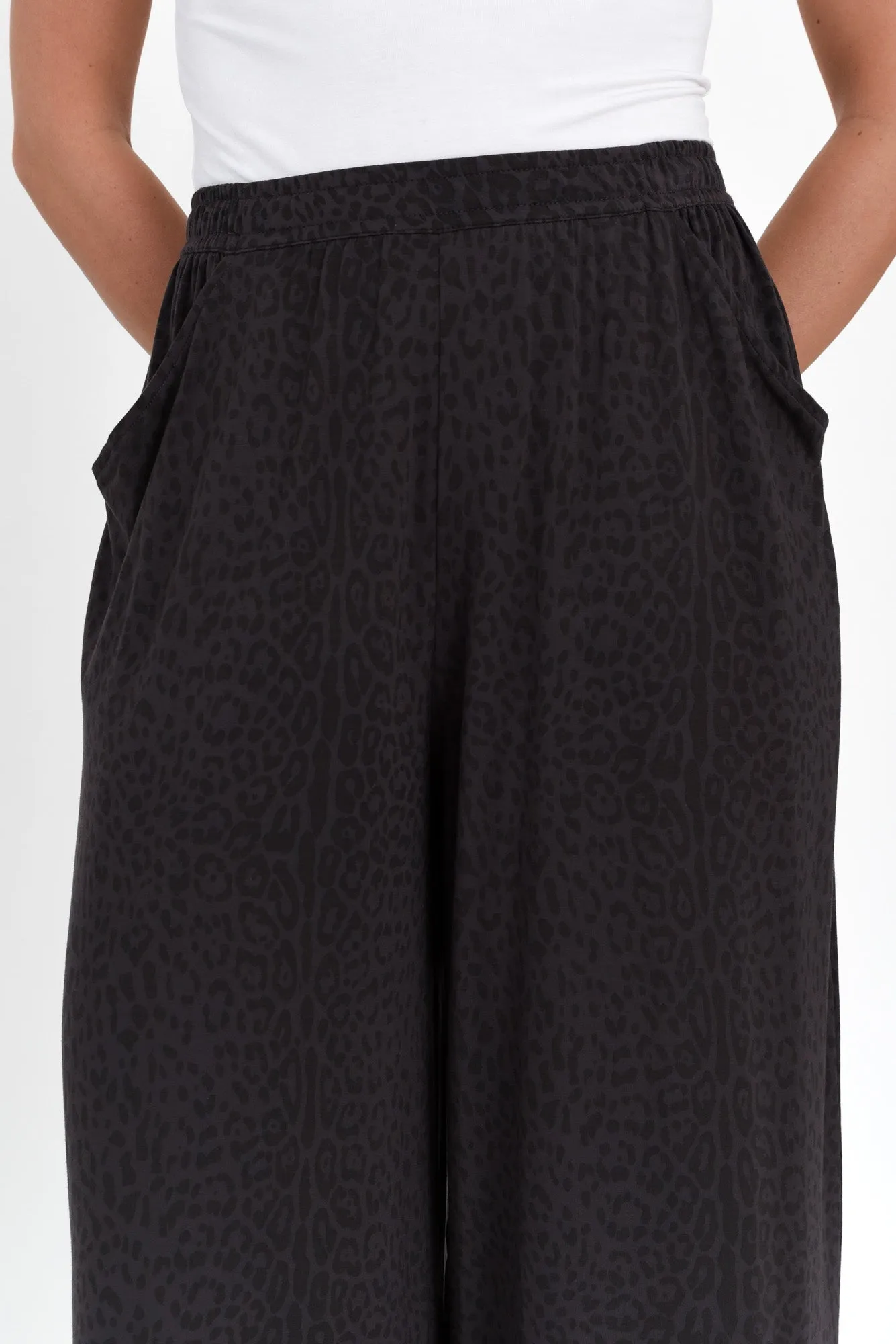 Lena Grey Leopard Micro Modal Resort Pants sold by Blue Bungalow product image thumbnail 3