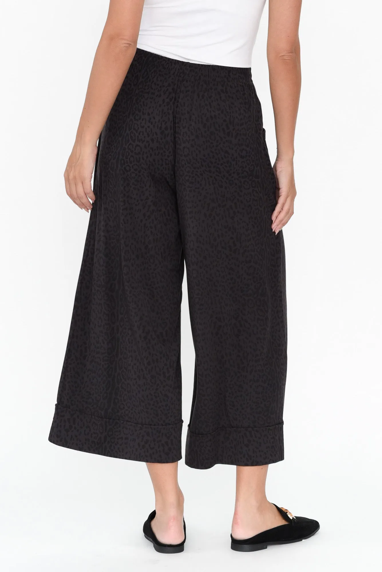 Lena Grey Leopard Micro Modal Resort Pants sold by Blue Bungalow product image thumbnail 5