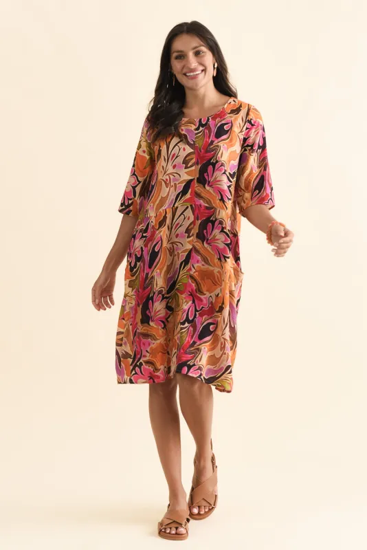 Lilibet Pink Garden Cotton Pocket Dress sold by Blue Bungalow